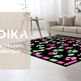 Ultra Soft Area Rug, Non Slip, Stain Resistant, Washable Area Rugs for Living Room, Bedroom, Artistic Colorful Paw Trait Design(Pink)
