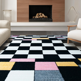 Contemporary Geometric Black and White(Black)