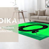 Ultra Soft Area Rug, Non Slip, Stain Resistant, Washable Area Rugs for Living Room, Bedroom, Sleek Emerald Abstract Snake Motif(Green)