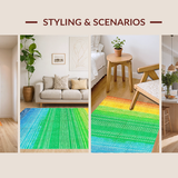 Ultra Soft Area Rug, Non Slip, Stain Resistant, Washable Area Rugs for Living Room, Bedroom, Charming Organic Leafy Aesthetics(Yellow)