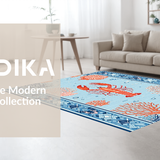 Ultra Soft Area Rug, Non Slip, Stain Resistant, Washable Area Rugs for Living Room, Bedroom, Sophisticated Light Blue Ocean Theme(Blue)