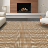 Ultra Soft Area Rug, Non Slip, Stain Resistant, Washable Area Rugs for Living Room, Bedroom, Elegant Transitional Checkerboard Design(Brown)
