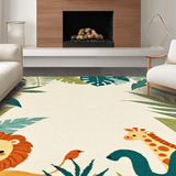 Ultra Soft Area Rug, Non Slip, Stain Resistant, Washable Area Rugs for Living Room, Bedroom, Chic Animal Print for Fun Spaces(Beige)