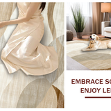 Ultra Soft Area Rug, Non Slip, Stain Resistant, Washable Area Rugs for Living Room, Bedroom, Stylish Modern Geometric Shapes(Beige)