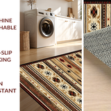 Ultra Soft Area Rug, Non Slip, Stain Resistant, Washable Area Rugs for Living Room, Bedroom, Southwestern Vibrant Ethnic Pattern(Brown)