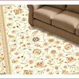 Ultra Soft Area Rug, Non Slip, Stain Resistant, Washable Area Rugs for Living Room, Bedroom, Rustic Vintage Botanical Design(Beige)