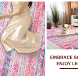 Ultra Soft Area Rug, Non Slip, Stain Resistant, Washable Area Rugs for Living Room, Bedroom, Refreshing Vibrant Spring Palette(Pink)