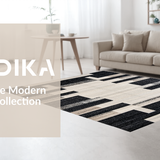 Ultra Soft Area Rug, Non Slip, Stain Resistant, Washable Area Rugs for Living Room, Bedroom, Sophisticated Neutral Contrast Design(Gray)
