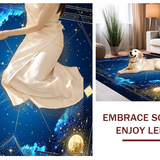 Ultra Soft Area Rug, Non Slip, Stain Resistant, Washable Area Rugs for Living Room, Bedroom, Dreamy Astral Watercolor Style(Blue)