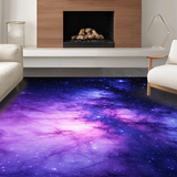 Ultra Soft Area Rug, Non Slip, Stain Resistant, Washable Area Rugs for Living Room, Bedroom, Vibrant Celestial Swirl Artwork(Purple)