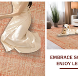 Ultra Soft Area Rug, Non Slip, Stain Resistant, Washable Area Rugs for Living Room, Bedroom, Elegant Soft Textured Tasseled Design(Orange)