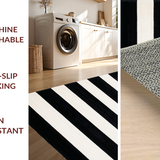 Ultra Soft Area Rug, Non Slip, Stain Resistant, Washable Area Rugs for Living Room, Bedroom, Stylish Abstract Tiled Arrangement(Black)
