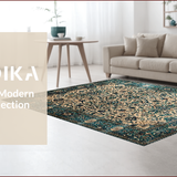 Ultra Soft Area Rug, Non Slip, Stain Resistant, Washable Area Rugs for Living Room, Bedroom, Artisanal Earthy Toned Motif(Beige)