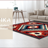 Ultra Soft Area Rug, Non Slip, Stain Resistant, Washable Area Rugs for Living Room, Bedroom, Primitive Brown Waterproof Country Kitchen Comfort Rug(Red)
