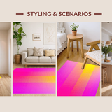 Ultra Soft Area Rug, Non Slip, Stain Resistant, Washable Area Rugs for Living Room, Bedroom, Elegant Bright Hued Flowing Design(Yellow)
