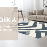 Ultra Soft Area Rug, Non Slip, Stain Resistant, Washable Area Rugs for Living Room, Bedroom, Rustic Minimalist Geometric Style(Blue)