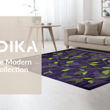 Ultra Soft Area Rug, Non Slip, Stain Resistant, Washable Area Rugs for Living Room, Bedroom, Contemporary Tiled Color Burst(Purple)