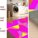 Ultra Soft Area Rug, Non Slip, Stain Resistant, Washable Area Rugs for Living Room, Bedroom, Bold Retro Inspired Color Palette(Pink)