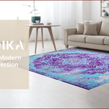 Ultra Soft Area Rug, Non Slip, Stain Resistant, Washable Area Rugs for Living Room, Bedroom, Boho Chic Distressed Area Rug(Blue)