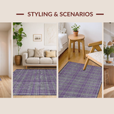Ultra Soft Area Rug, Non Slip, Stain Resistant, Washable Area Rugs for Living Room, Bedroom, Soft Ogee Design Elegance(Purple)