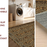 Ultra Soft Area Rug, Non Slip, Stain Resistant, Washable Area Rugs for Living Room, Bedroom, Sophisticated Textured Leopard Pattern(Brown)