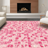 Ultra Soft Area Rug, Non Slip, Stain Resistant, Washable Area Rugs for Living Room, Bedroom, Vibrant Furry Kids' Playful Design(Pink)