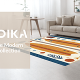 Ultra Soft Area Rug, Non Slip, Stain Resistant, Washable Area Rugs for Living Room, Bedroom, Vibrant Coastal Artwork Display(Orange)