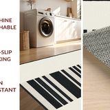 Ultra Soft Area Rug, Non Slip, Stain Resistant, Washable Area Rugs for Living Room, Bedroom, Earthy Toned Striped Adventure(Beige)