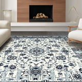 Ultra Soft Area Rug, Non Slip, Stain Resistant, Washable Area Rugs for Living Room, Bedroom, Chic Monochrome Floral Arrangement(Gray)