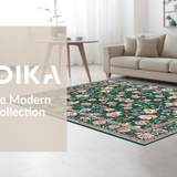 Ultra Soft Area Rug, Non Slip, Stain Resistant, Washable Area Rugs for Living Room, Bedroom, Lush Green Garden Inspired Layers(Green)