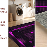 Ultra Soft Area Rug, Non Slip, Stain Resistant, Washable Area Rugs for Living Room, Bedroom, Striking 80s Inspired Visual Display(Pink)