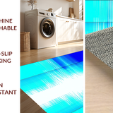 Ultra Soft Area Rug, Non Slip, Stain Resistant, Washable Area Rugs for Living Room, Bedroom, Chic Geometric Color Wave(Blue)