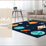 Ultra Soft Area Rug, Non Slip, Stain Resistant, Washable Area Rugs for Living Room, Bedroom, Outer Space Themed Kids(Blue)