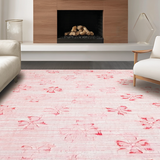 Ultra Soft Area Rug, Non Slip, Stain Resistant, Washable Area Rugs for Living Room, Bedroom, Pink Knot Bow Accent Rug, Pretty Bows Carpet, Cute Bows Home Decor(Pink)