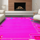 Ultra Soft Area Rug, Non Slip, Stain Resistant, Washable Area Rugs for Living Room, Bedroom, Dynamic Pink and Blue Whirlwind(Pink)