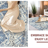 Ivory Distressed Medallion(Blue)