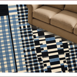 Ultra Soft Area Rug, Non Slip, Stain Resistant, Washable Area Rugs for Living Room, Bedroom, Contemporary Stained Patterned Surface(Blue)