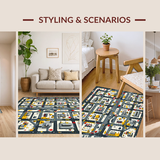 Ultra Soft Area Rug, Non Slip, Stain Resistant, Washable Area Rugs for Living Room, Bedroom, Dynamic Street Scene Playful Layout(Gray)
