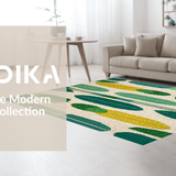 Ultra Soft Area Rug, Non Slip, Stain Resistant, Washable Area Rugs for Living Room, Bedroom, Tropical Surfboard Pattern with Palm Leaf Accents(Green)