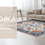 Ultra Soft Area Rug, Non Slip, Stain Resistant, Washable Area Rugs for Living Room, Bedroom, Sophisticated Abstract Floral Fusion(Gray)