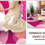 Ultra Soft Area Rug, Non Slip, Stain Resistant, Washable Area Rugs for Living Room, Bedroom, cat shaped cartoon tufted(Pink)