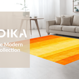 Ultra Soft Area Rug, Non Slip, Stain Resistant, Washable Area Rugs for Living Room, Bedroom, Dynamic Modern Shag Design(Orange)