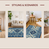 Ultra Soft Area Rug, Non Slip, Stain Resistant, Washable Area Rugs for Living Room, Bedroom, Modern Denim Home Office High-Traffic Area Rug(Blue)