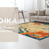 Ultra Soft Area Rug, Non Slip, Stain Resistant, Washable Area Rugs for Living Room, Bedroom, Boho Octopus Rug:  Playful Tentacle Pattern Area Rug(Beige)