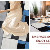 Ultra Soft Area Rug, Non Slip, Stain Resistant, Washable Area Rugs for Living Room, Bedroom, Sleek Contemporary Geometric Aesthetic(Black)