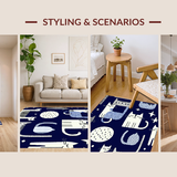 Charming Vintage Feline Artwork(Blue)