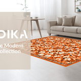 Ultra Soft Area Rug, Non Slip, Stain Resistant, Washable Area Rugs for Living Room, Bedroom, Rustic Colorful Picnic Inspiration(Orange)