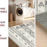 Ultra Soft Area Rug, Non Slip, Stain Resistant, Washable Area Rugs for Living Room, Bedroom, Sophisticated Minimalist Pattern Play(Beige)