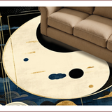 Ultra Soft Area Rug, Non Slip, Stain Resistant, Washable Area Rugs for Living Room, Bedroom, Tranquil Circular Harmony Design(Gold)