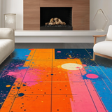 Ultra Soft Area Rug, Non Slip, Stain Resistant, Washable Area Rugs for Living Room, Bedroom, Galaxy Inspired Abstract Aesthetic(Blue)